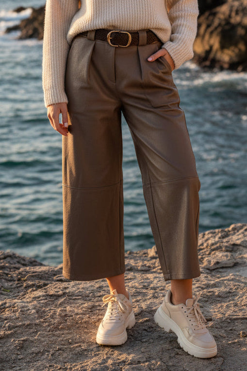 Scarlett pantalon barrel simili cuir