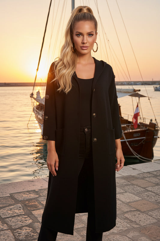 INĂS veste longue manche 3/4 boutonnĂ©e
