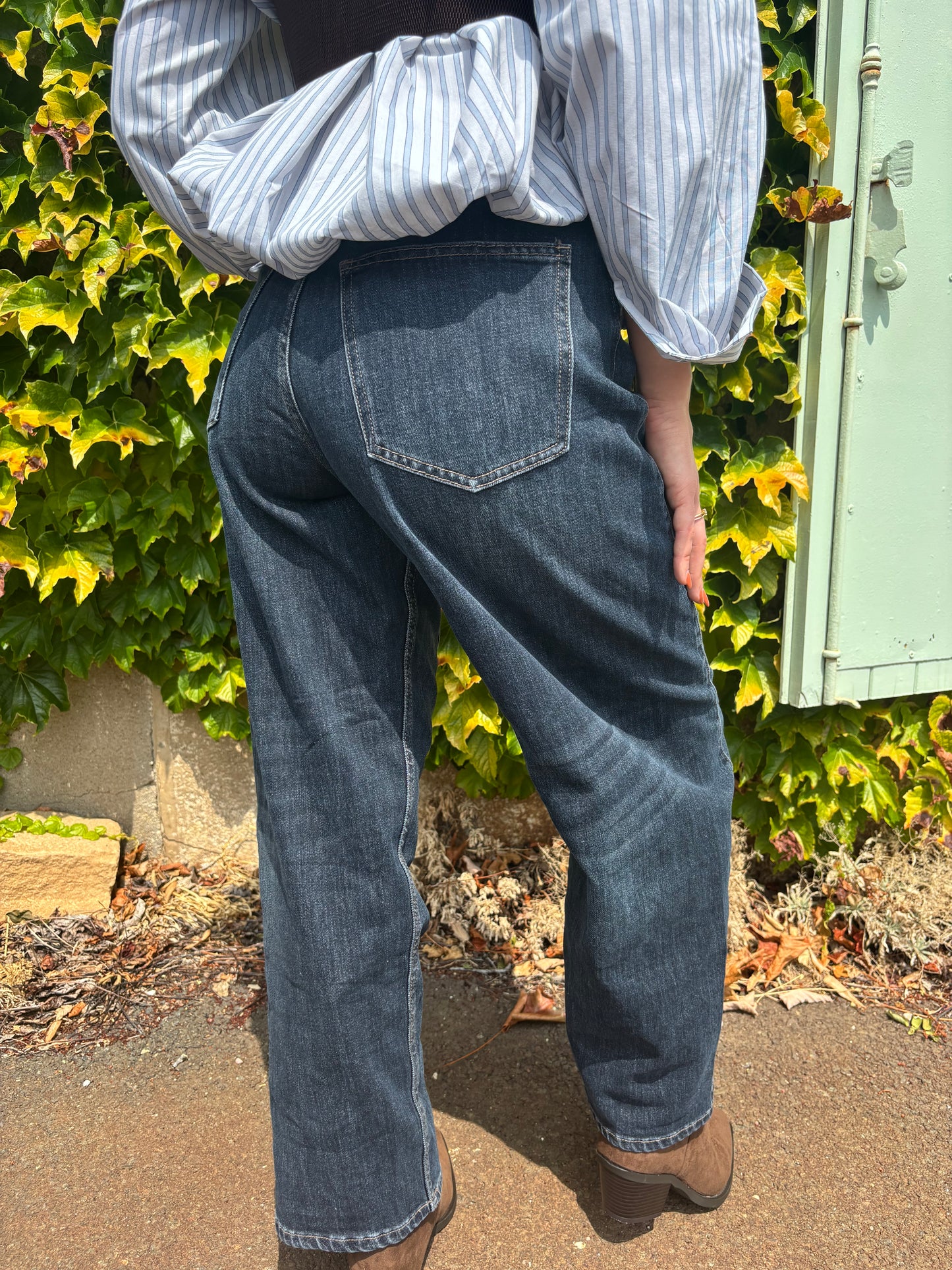 ZORA jean fantaisie bouton croisé avec ceinture