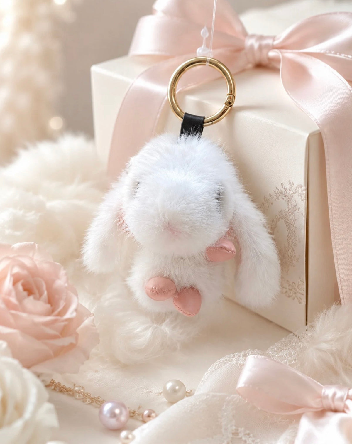 PORTE CLÉ LAPIN FOURRURE