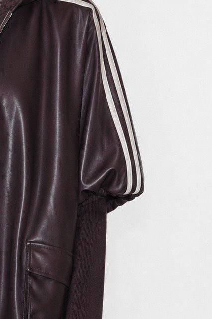 KATE veste simili cuir avec bande