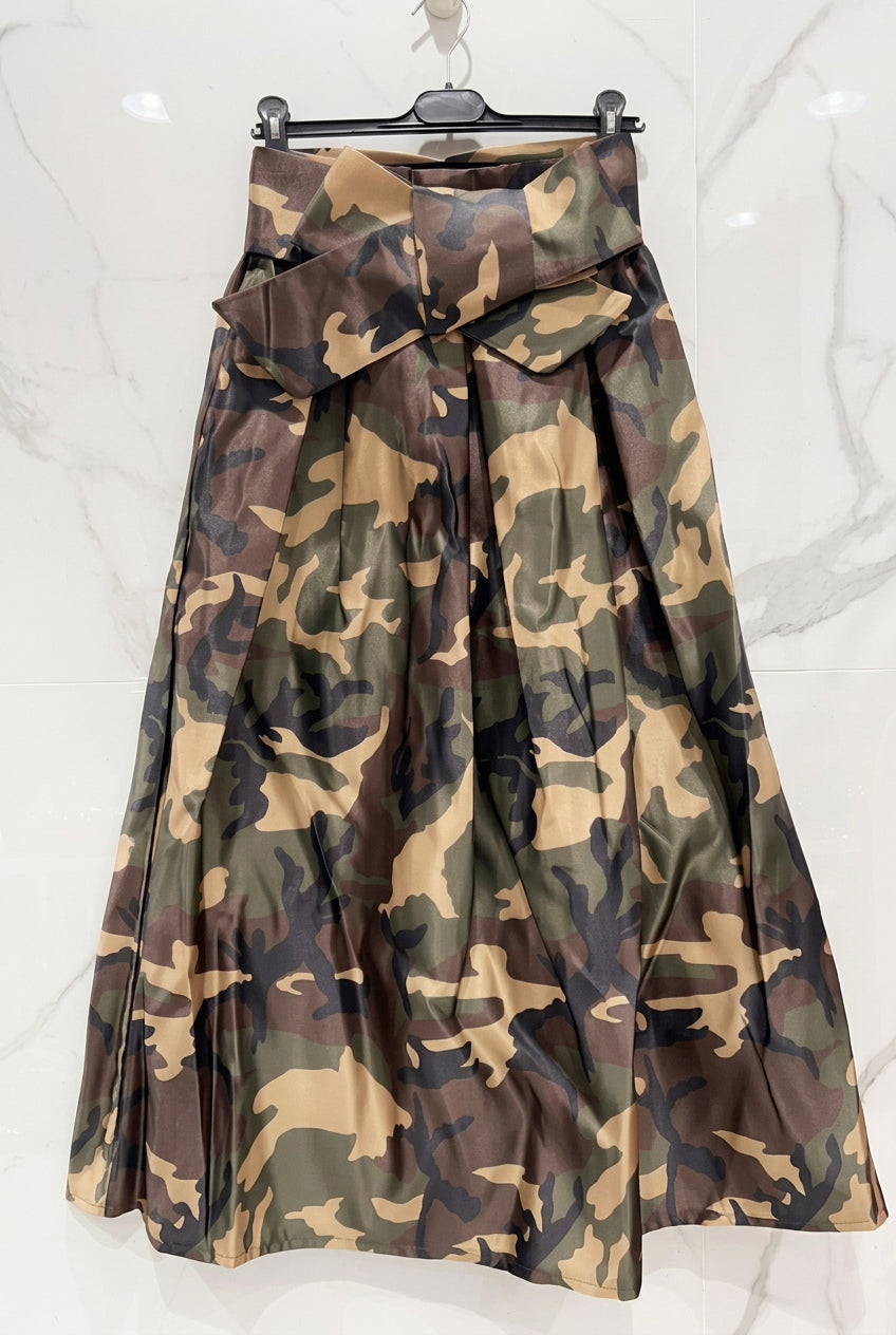 Sully jupe satinée camouflage