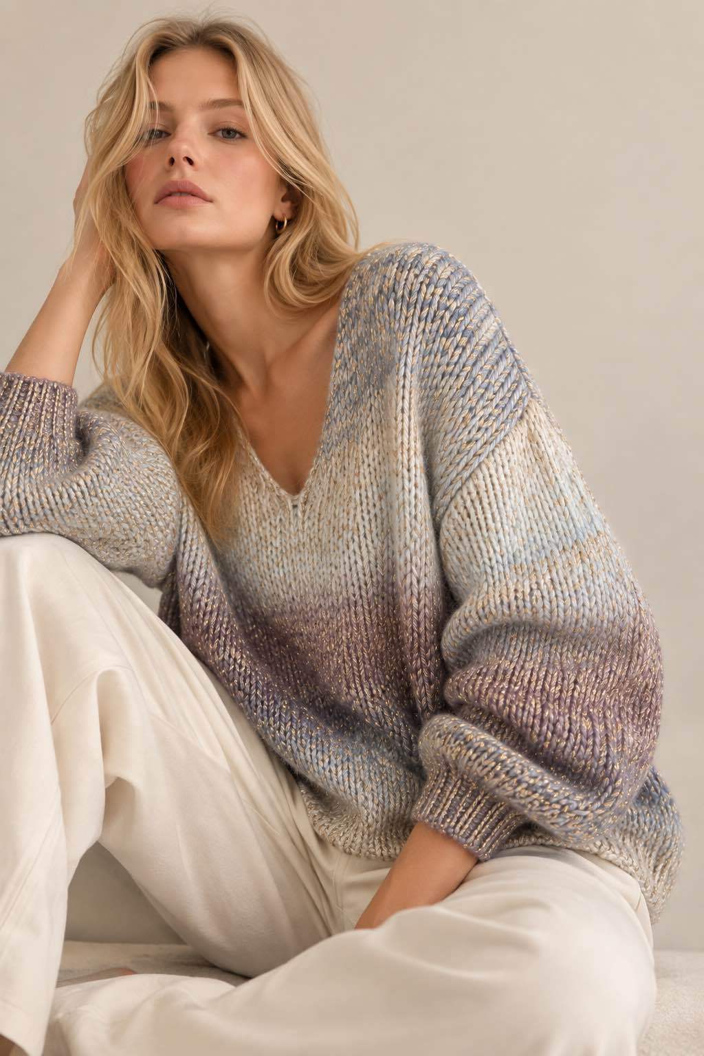 BORÉAL Pull dégradé avec fil de lurex