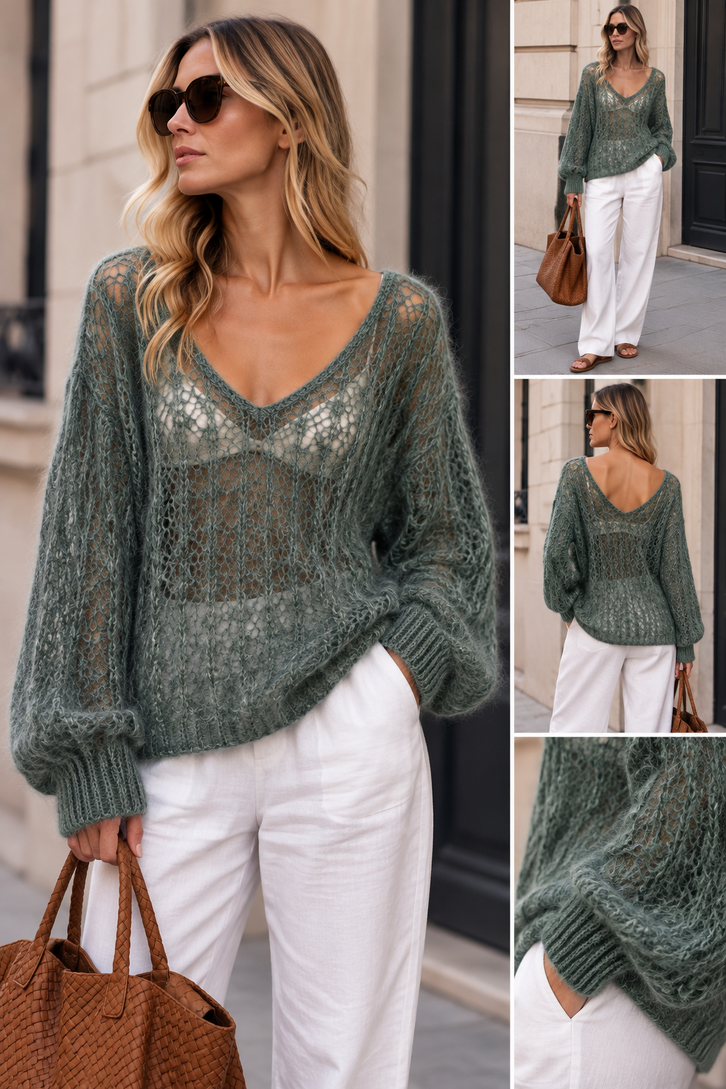 PHIBIE Pull ajouré Kid Mohair