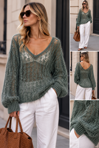 PHIBIE Pull ajouré Kid Mohair
