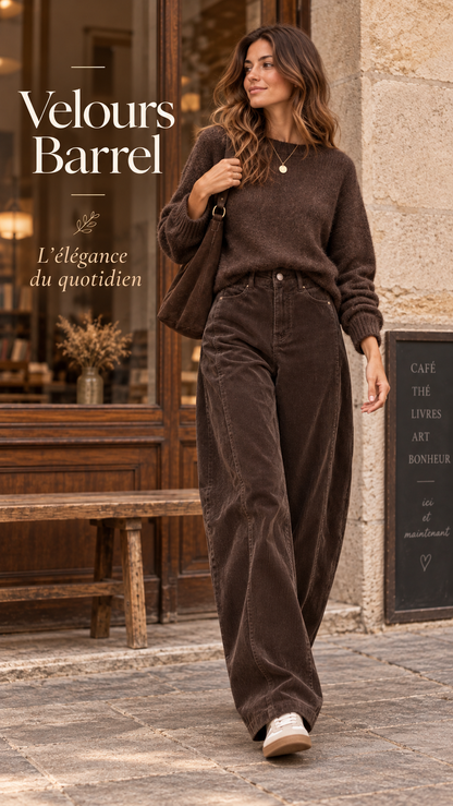 ALASKA Pantalon Barrel en velours