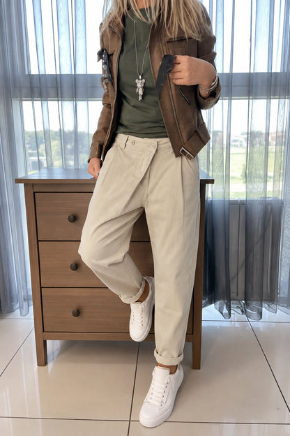 HAREM Pantalon à taille croisée avec ceinture