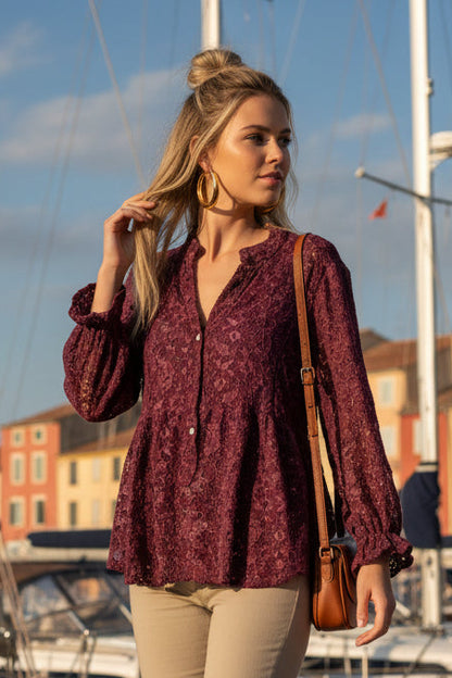 TULUM Blouse Dentelle Velours