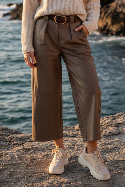 Scarlett pantalon barrel simili cuir