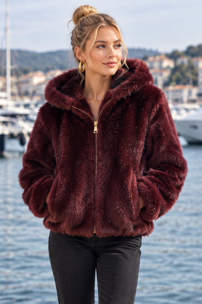 LENY Bomber réversible similicuir/fourrure