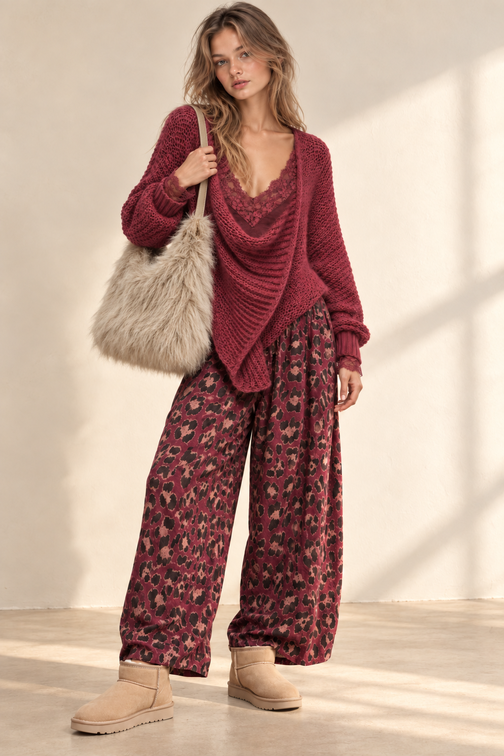 ALEXANDRA Pull grosse maille croisé