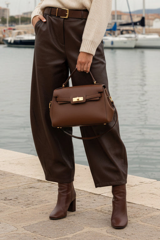 GABIN Pantalon barrel similicuir
