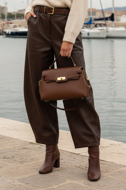 GABIN Pantalon barrel similicuir