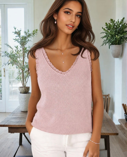 RUBIS Débardeur maille & dentelle