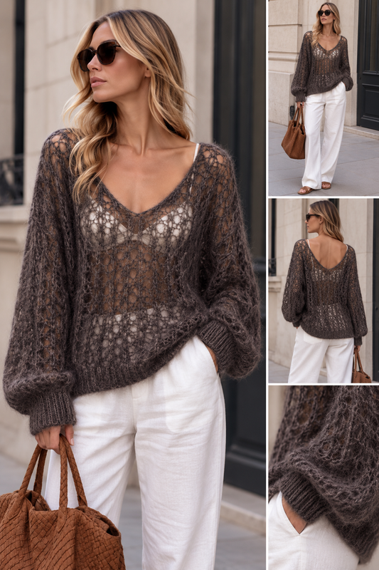 PHIBIE Pull ajouré Kid Mohair