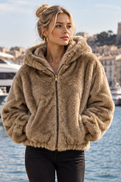 LENY Bomber réversible similicuir/fourrure