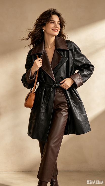 MANILLE TRENCH BI COLOR SIMILICUIR