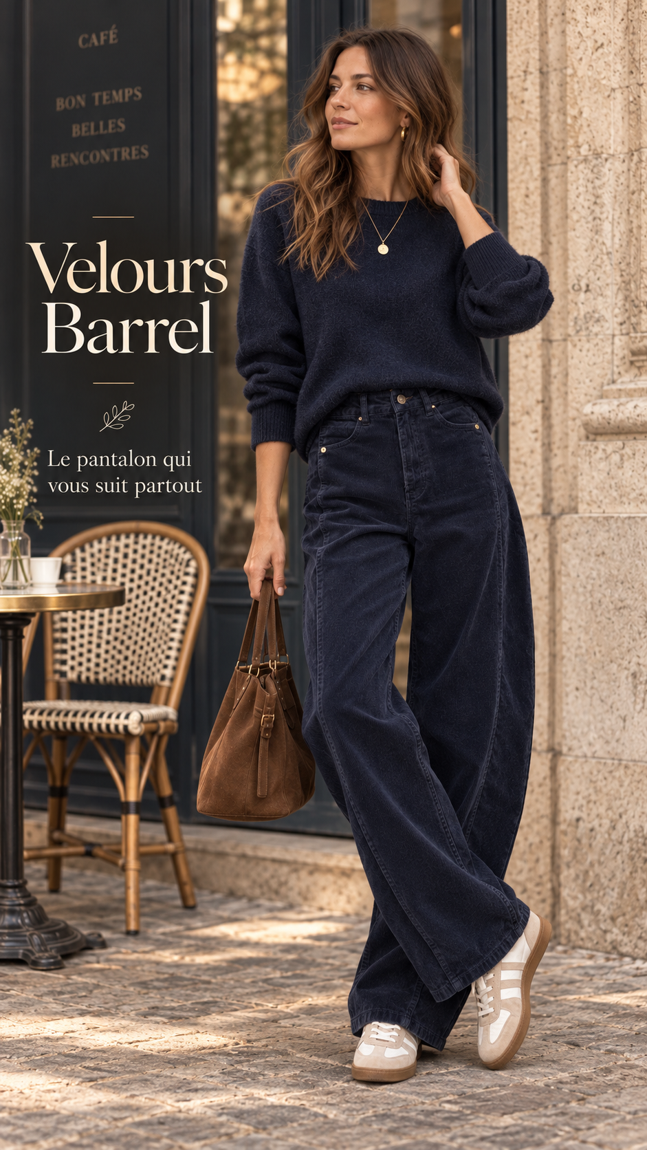ALASKA Pantalon Barrel en velours
