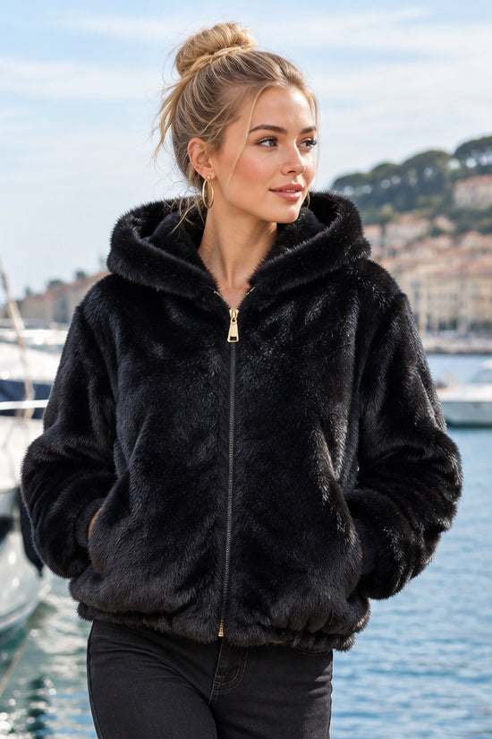 LENY Bomber réversible similicuir/fourrure