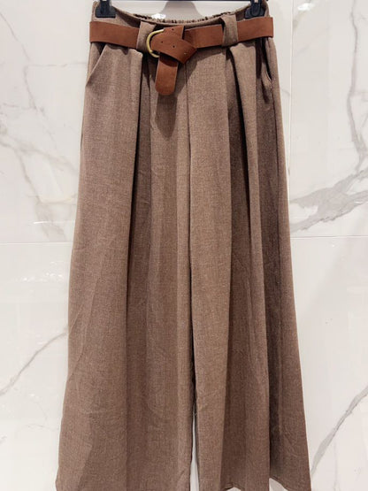 JUNE Pantalon large avec ceinture