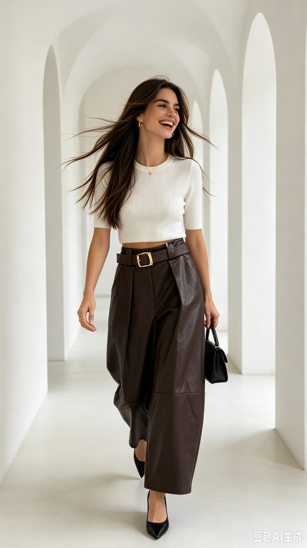 Scarlett pantalon barrel simili cuir