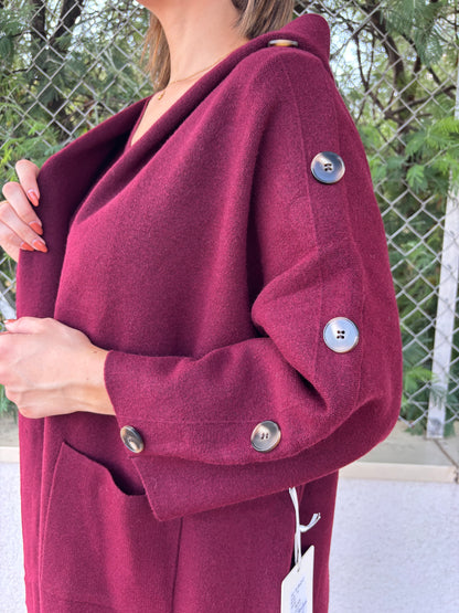 INÈS veste longue manche 3/4 boutonnée