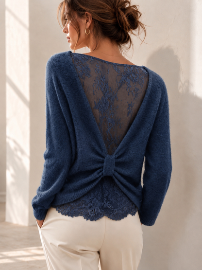 LILAS Pull dos dentelle