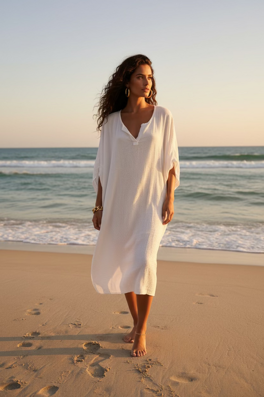 491 ROBE GAZE DE COTON PALMIER