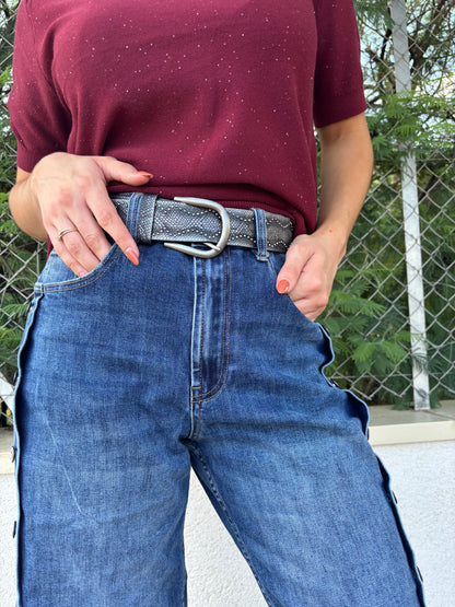 AXEL jean boutonné avec ceinture