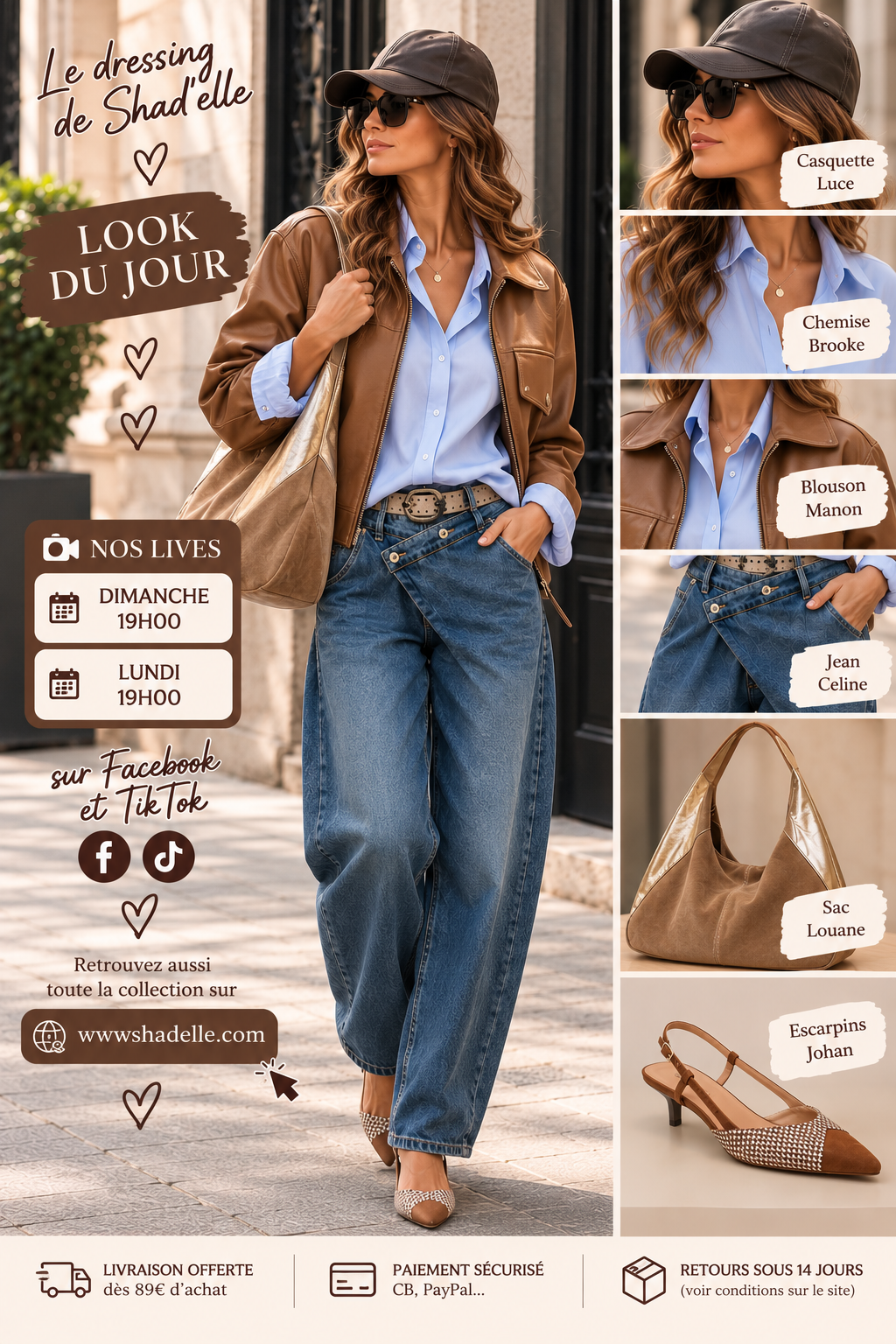 LUCE casquette simili cuir