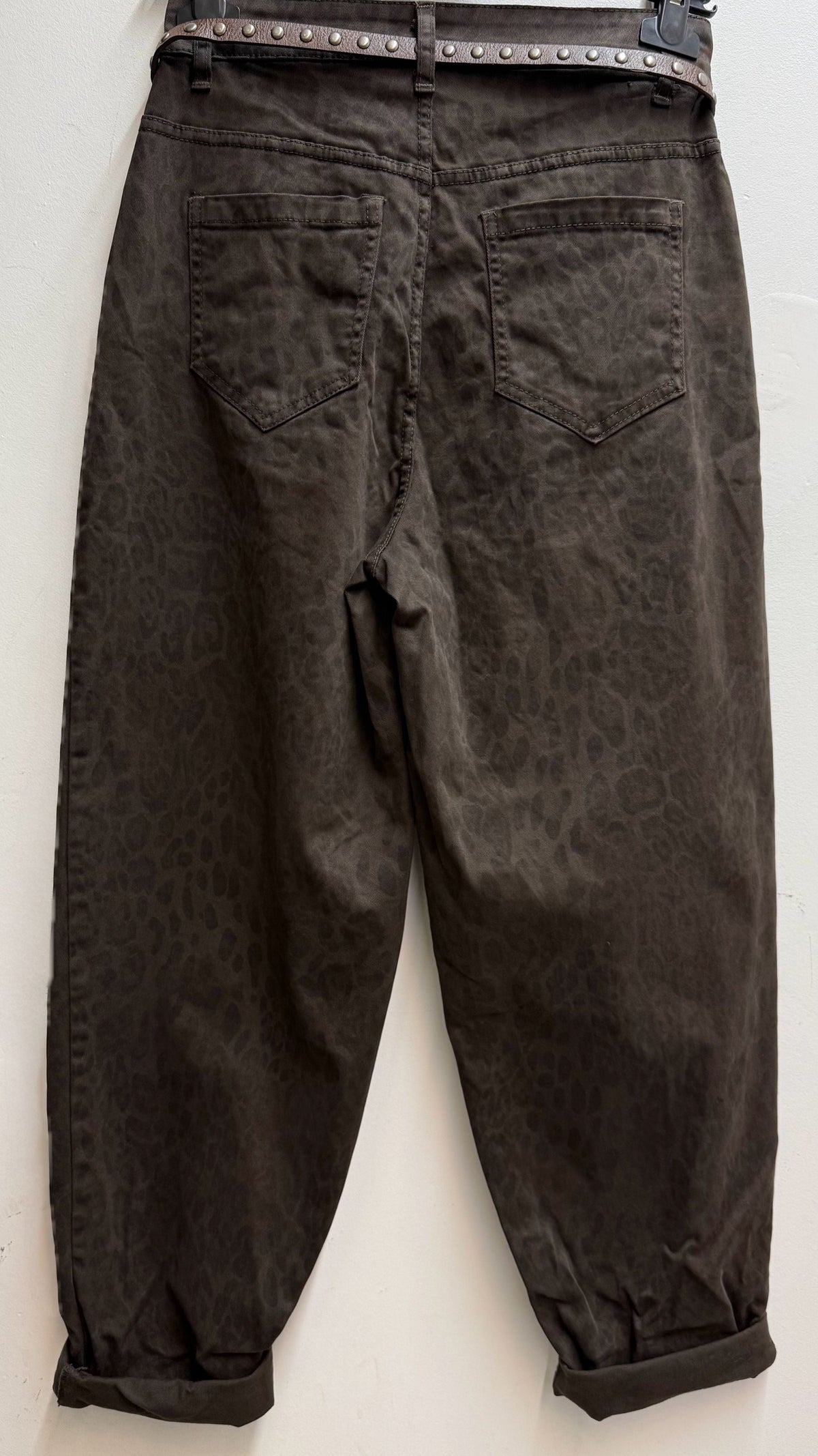 NOA Pantalon léopard avec ceinture