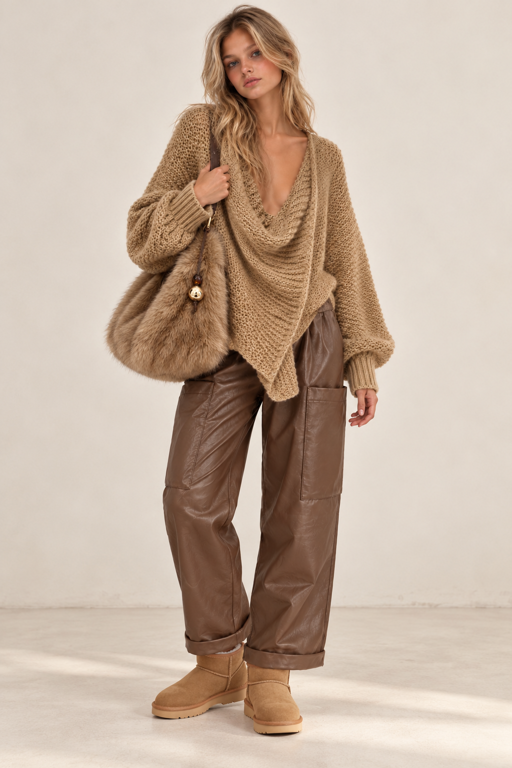 ALEXANDRA Pull grosse maille croisé