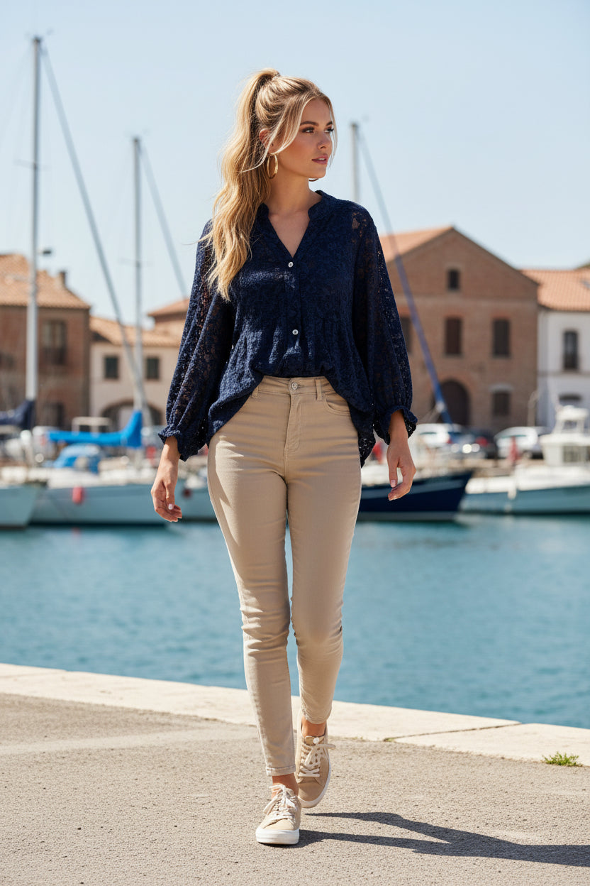 TULUM Blouse Dentelle Velours
