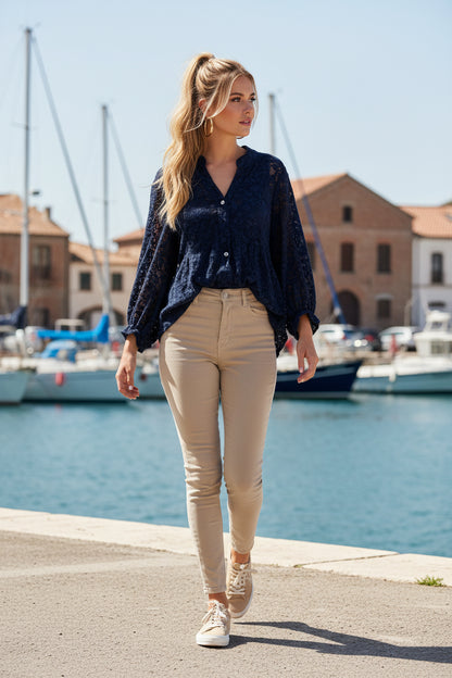 TULUM Blouse Dentelle Velours