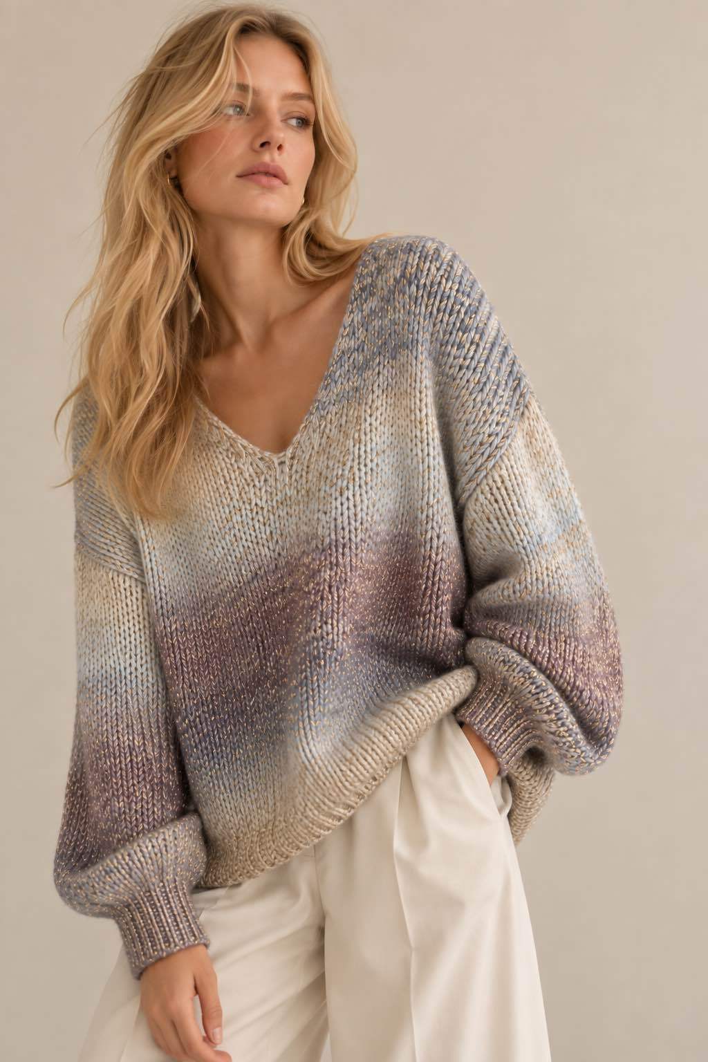 BORÉAL Pull dégradé avec fil de lurex