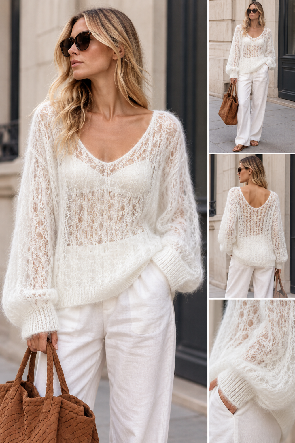 PHIBIE Pull ajouré Kid Mohair