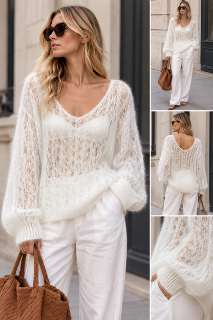 PHIBIE Pull ajouré Kid Mohair