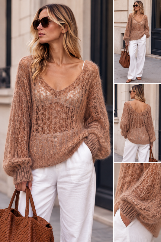 PHIBIE Pull ajouré Kid Mohair