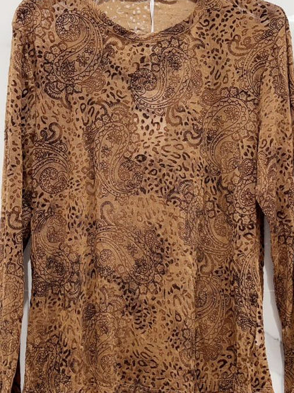 VELOURS Haut avec motifs en panne de velours