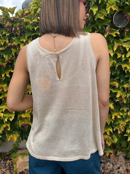 INÈS débardeur trapèze beige doré