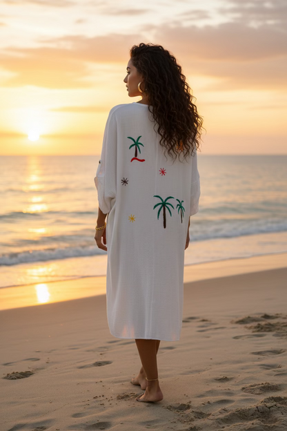 491 ROBE GAZE DE COTON PALMIER