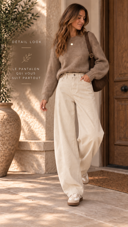 ALASKA Pantalon Barrel en velours