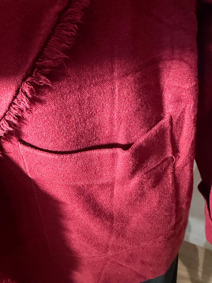 SOPHIA Veste 3/4 effilochée sur le col