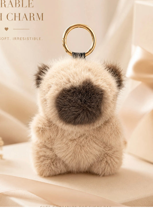 PORTE CLÉ OURSON EN FOURRURE