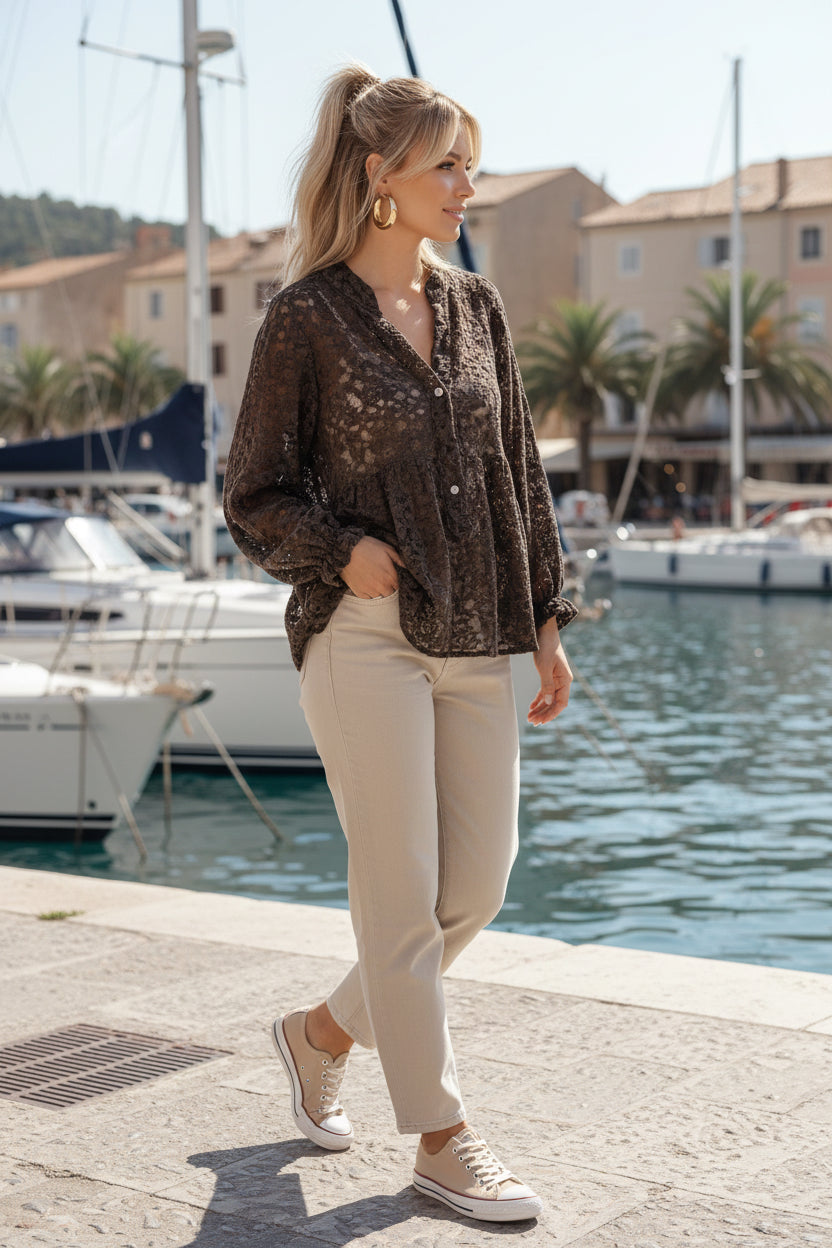 TULUM Blouse Dentelle Velours