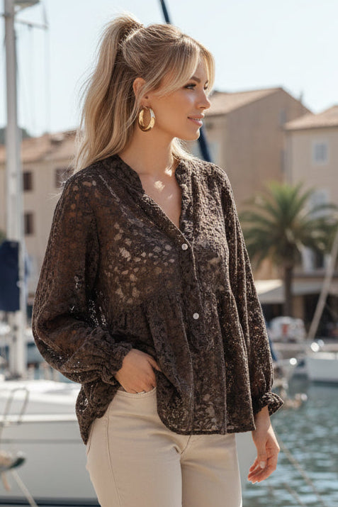 TULUM Blouse Dentelle Velours