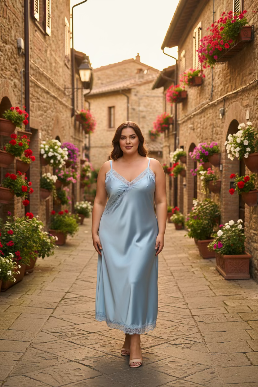 408 ROBE EN SATIN EN DENTELLE
