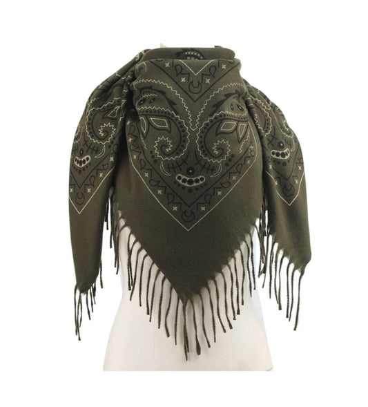 MORINE ECHARPE BANDANA frangée
