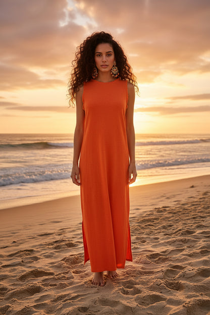 642 ROBE SANS MANCHE COTON