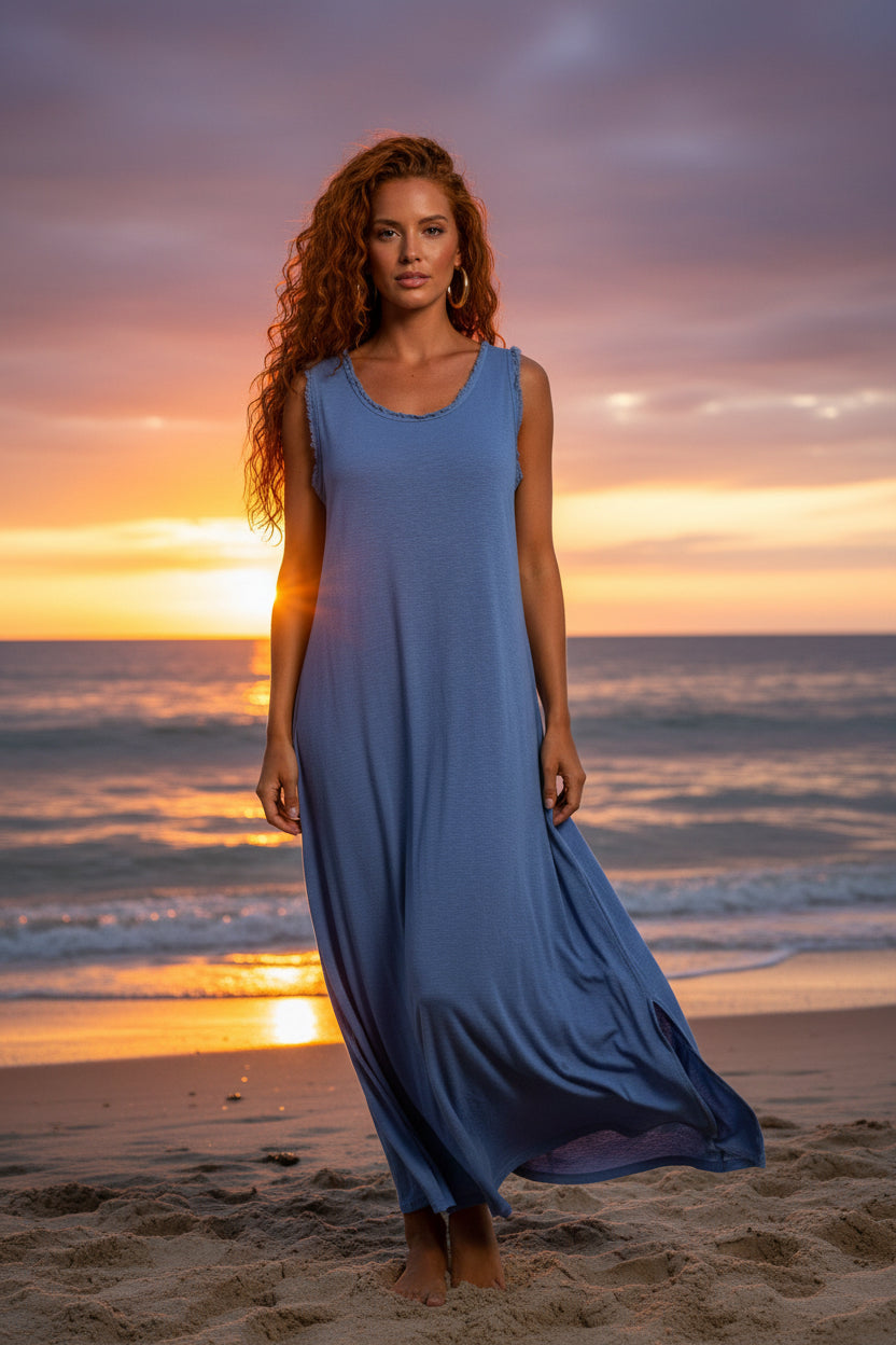 642 ROBE SANS MANCHE COTON
